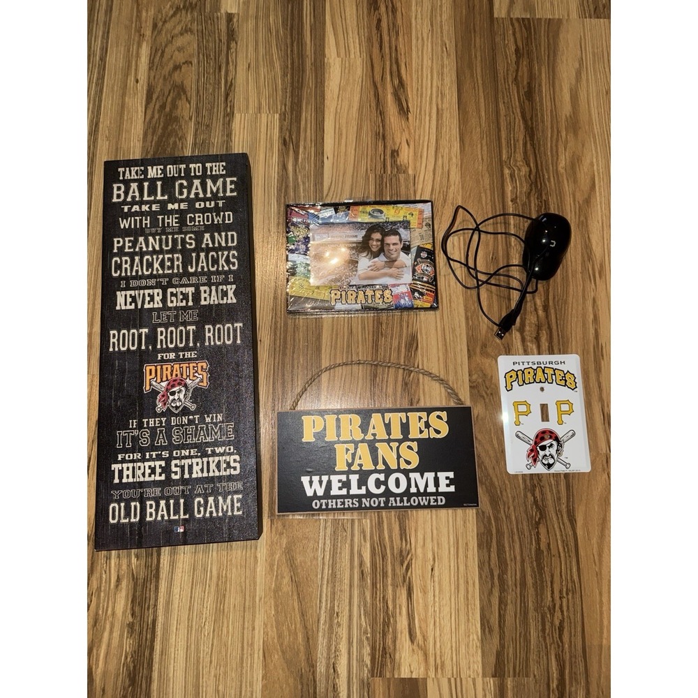 Pittsburgh Pirates Picture Frame Canvas Wall Art Wooden Sign Light Cover Mouse